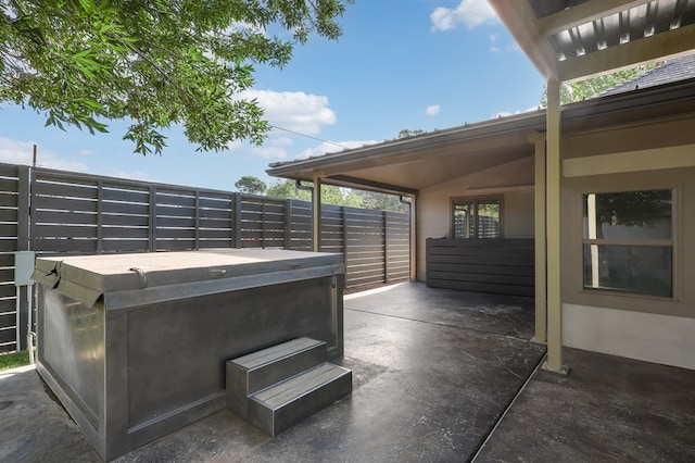 201 S Front St, Fort Davis, TX 79734 - view of patio with a hot tub