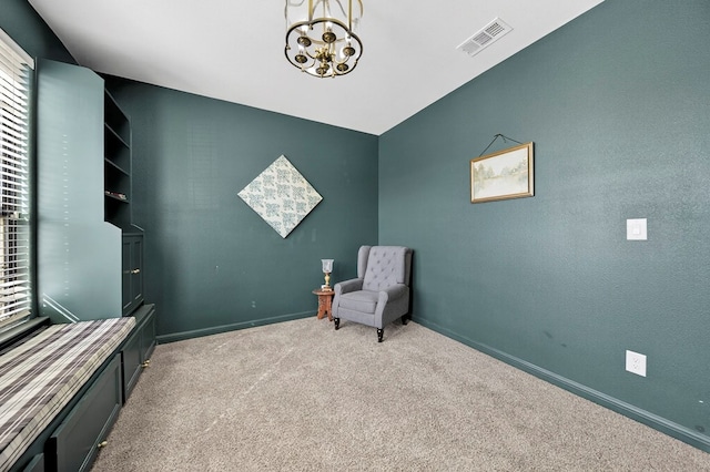 7410 W Pile Ranch Rd, Odessa, TX 79765 - unfurnished room featuring carpet floors and a chandelier