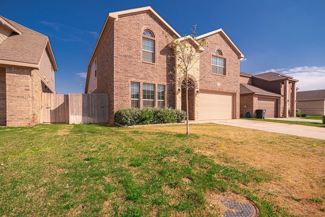 7410 W Pile Ranch Rd, Odessa, TX 79765 - traditional-style home with concrete driveway, brick siding, and a garage