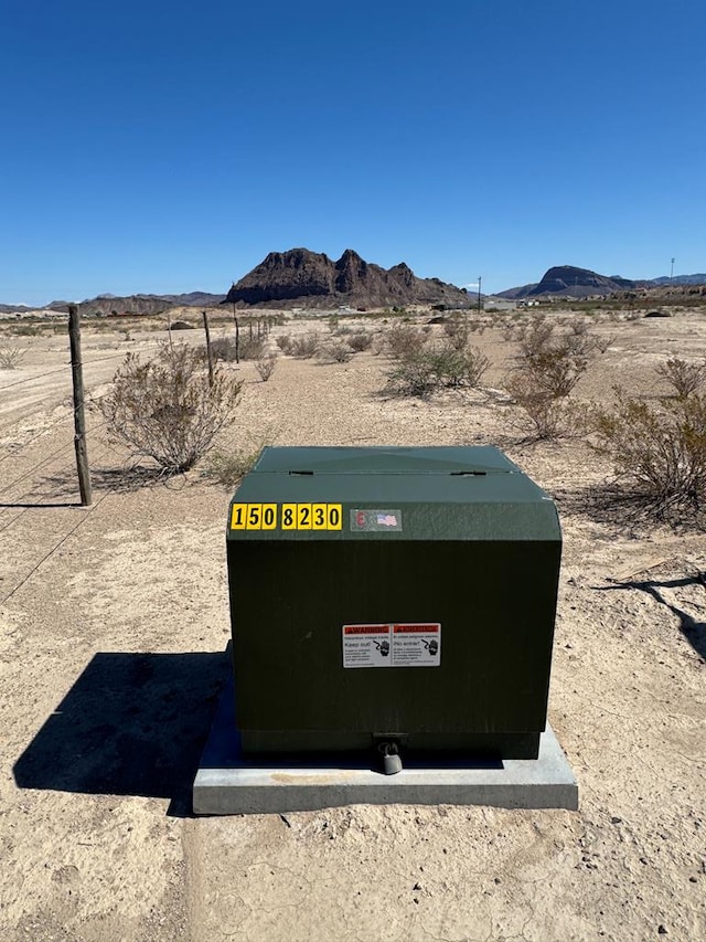 287 Fulcher Rd, Terlingua, TX 79852 - exterior view of a pad mount transformer and a mountain view