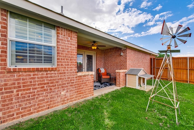 6920 Stonehenge Rd, Odessa, TX 79765 - view of yard featuring ceiling fan and a patio area