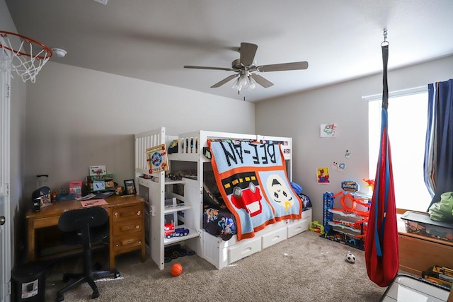 1322 E 89th St, Odessa, TX 79765 - carpeted bedroom featuring a ceiling fan