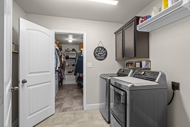 800 94th, Odessa, TX 79765 - laundry room with separate washer and dryer, cabinet space, and baseboards