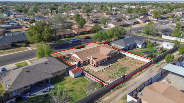 2616 E 21st St, Odessa, TX 79761 - aerial view of residential area with property parcel outlined