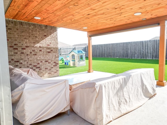 view of patio / terrace featuring a fenced backyard
