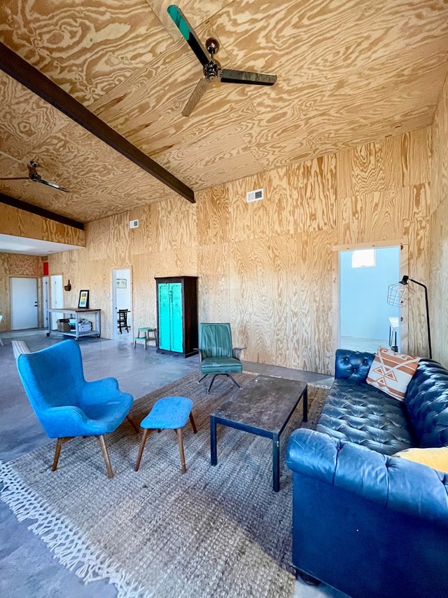 702 E Washington St, Marfa, TX 79843 - living area with a ceiling fan and visible vents