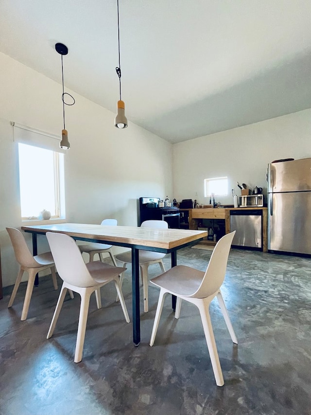 702 E Washington St, Marfa, TX 79843 - dining room with finished concrete floors