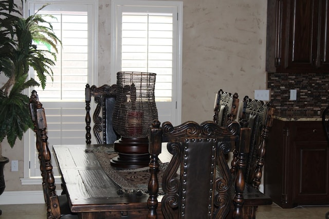 dining room featuring healthy amount of natural light
