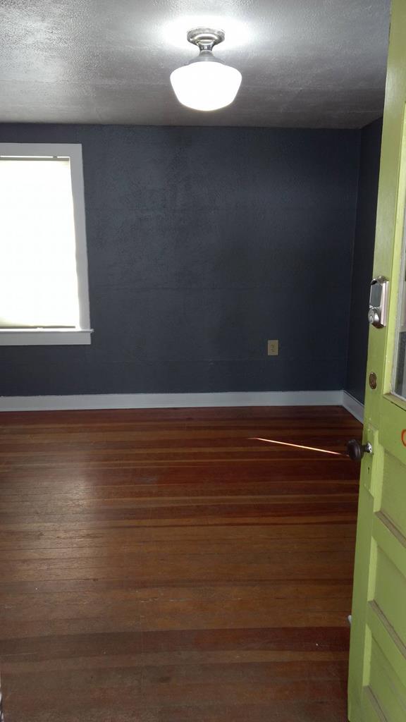 408 W 2nd St, Marfa, TX 79843 - unfurnished room with dark wood finished floors, baseboards, and a textured ceiling