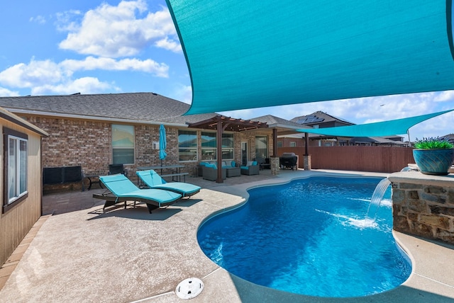 7028 Xit Ranch Rd, Odessa, TX 79765 - view of pool featuring a patio, outdoor lounge area, and a grill