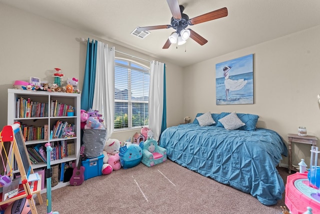 7028 Xit Ranch Rd, Odessa, TX 79765 - carpeted bedroom with ceiling fan