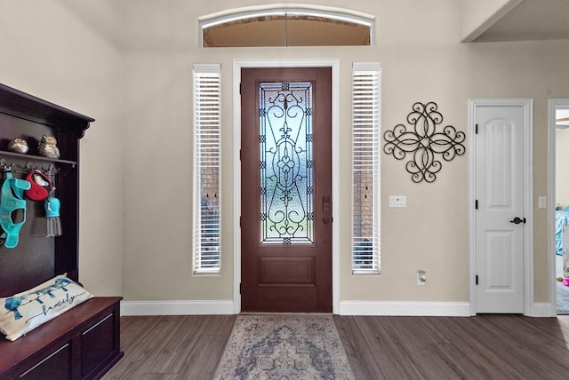 7028 Xit Ranch Rd, Odessa, TX 79765 - entrance foyer featuring dark wood-type flooring and baseboards