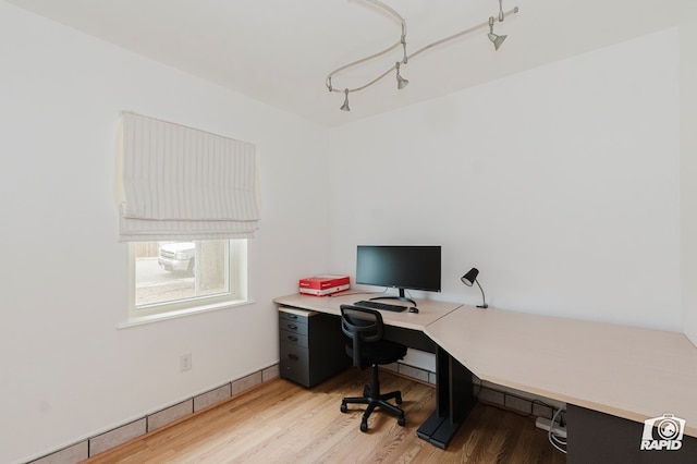 office featuring light wood-type flooring