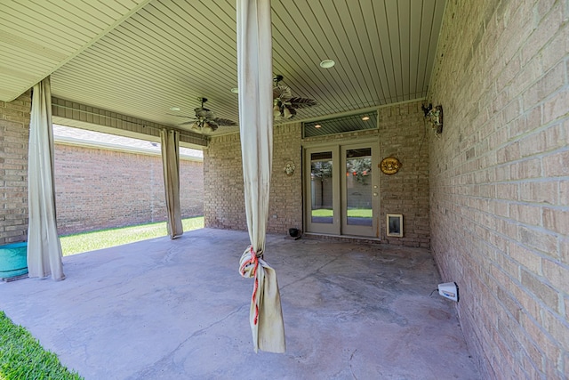 104 Waimea Dr, Odessa, TX 79762 - view of patio featuring french doors and a ceiling fan