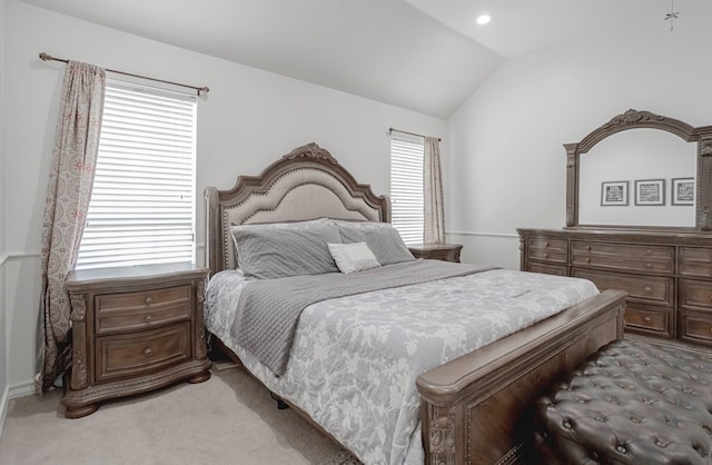 7 Amethyst Cv, Odessa, TX 79762 - bedroom featuring vaulted ceiling and light colored carpet