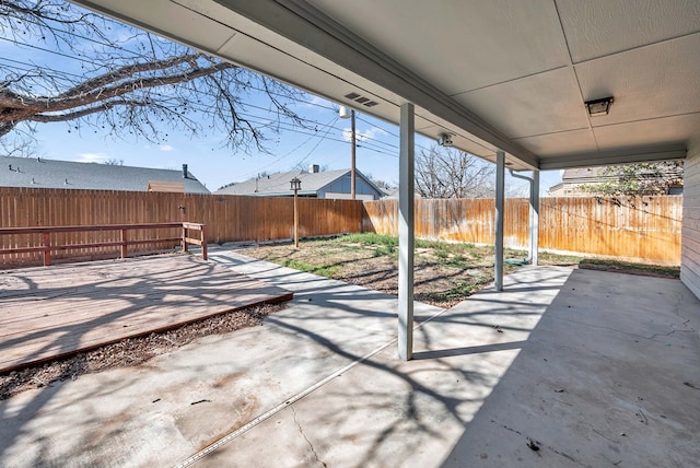 view of patio with a fenced backyard