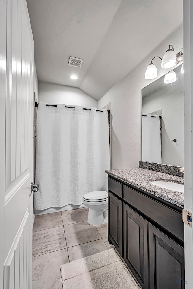 7016 Spur Ranch Rd, Odessa, TX 79765 - bathroom with lofted ceiling and vanity
