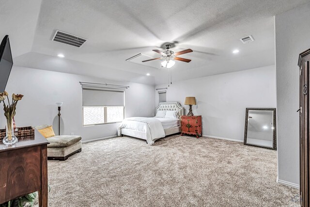 7016 Spur Ranch Rd, Odessa, TX 79765 - bedroom featuring carpet flooring, recessed lighting, and a ceiling fan