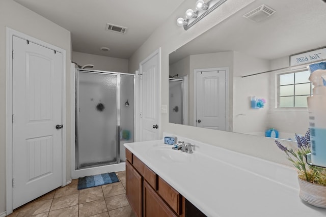 1012 Duke Ave, Odessa, TX 79765 - bathroom featuring vanity, a stall shower, and tile patterned flooring