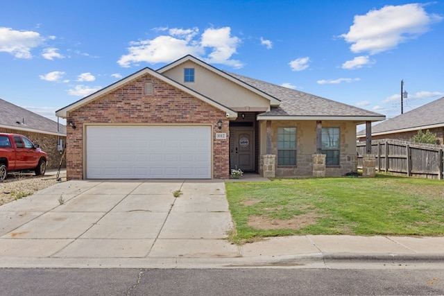 1012 Duke Ave, Odessa, TX 79765 - view of front of property with driveway, stucco siding, a garage, and a shingled roof