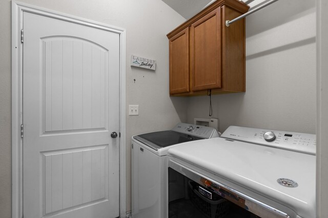 1012 Duke Ave, Odessa, TX 79765 - laundry area with washer and clothes dryer and cabinet space