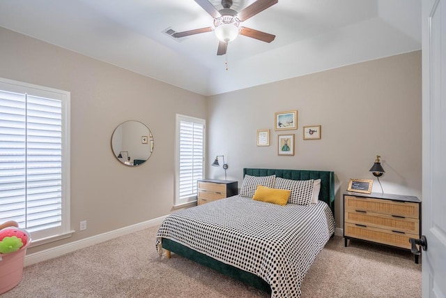 7604 Keyhaven St, Odessa, TX 79765 - carpeted bedroom featuring baseboards and a ceiling fan