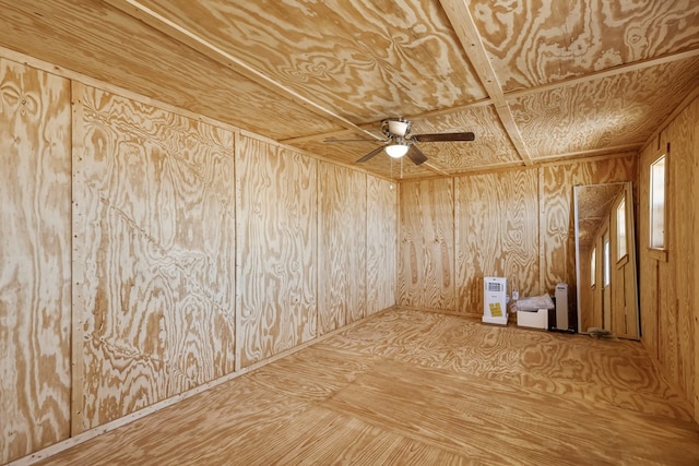 504 San Juan Dr, Fort Davis, TX 79734 - empty room featuring ceiling fan and wood walls