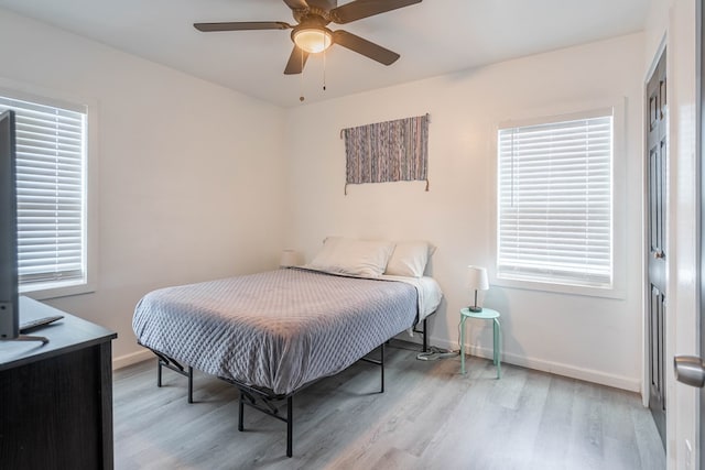 411 N San Jacinto St, Odessa, TX 79762 - bedroom featuring light wood-type flooring and a ceiling fan