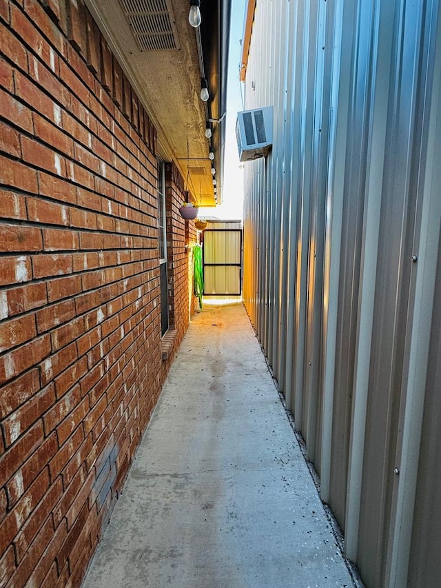 view of home's exterior featuring brick siding