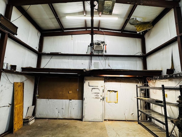 garage featuring metal wall