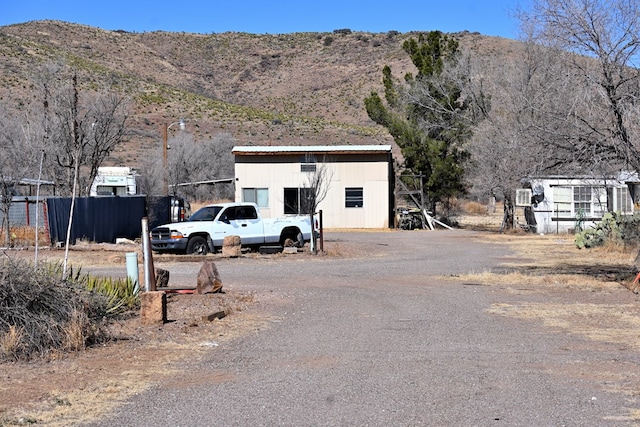 exterior space with a mountain view