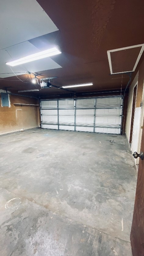 garage with electric panel