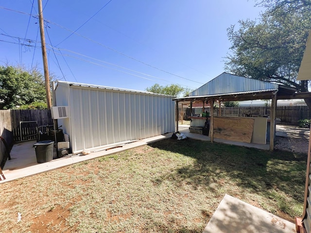 view of yard with an outbuilding and a gazebo