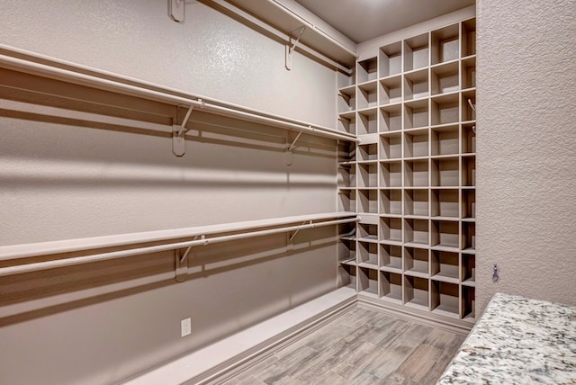 walk in closet featuring hardwood / wood-style floors