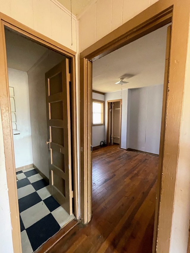 202 Mosley Ln, Alpine, TX 79830 - hall featuring baseboards and dark wood-style floors