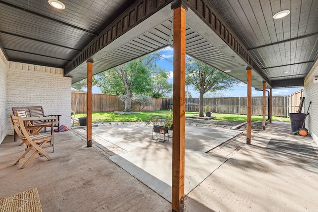 6338 Mecca St, Odessa, TX 79762 - fenced backyard with a patio area