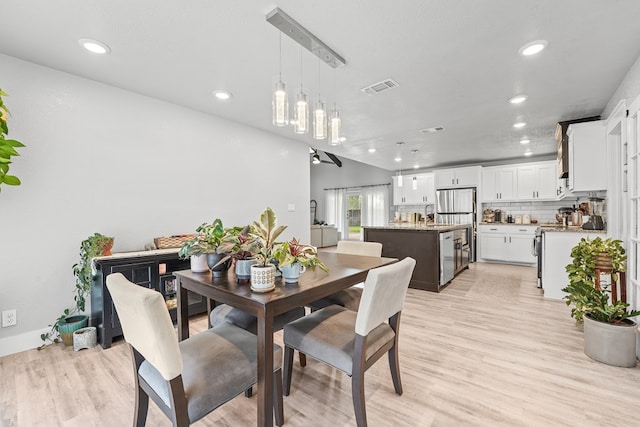 6338 Mecca St, Odessa, TX 79762 - dining room with recessed lighting and light wood-style flooring