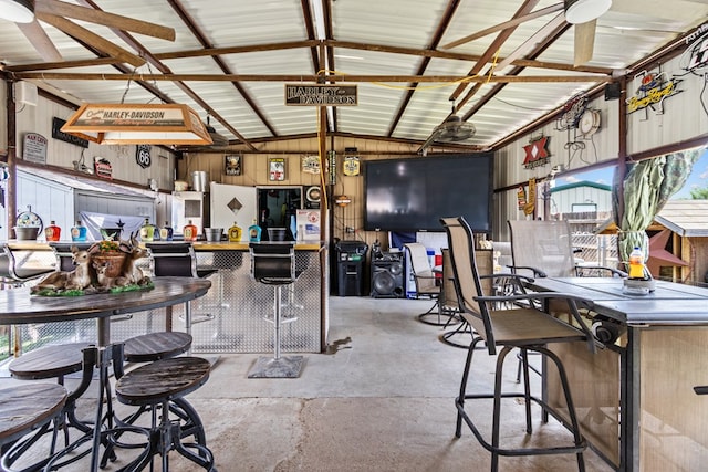 1703 Hemphill Ave, Odessa, TX 79763 - dining room with concrete flooring and vaulted ceiling
