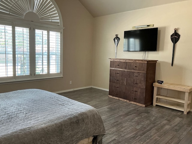 2804 Anice St, Odessa, TX 79762 - bedroom with dark wood finished floors, baseboards, and lofted ceiling