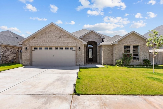 8620 Rutland Dr, Odessa, TX 79765 - french country style house featuring brick siding, an attached garage, and concrete driveway