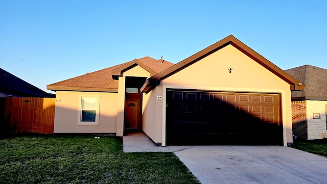 3630 El Cajon Ave, Odessa, TX 79765 - single story home featuring a garage, driveway, a shingled roof, and stucco siding