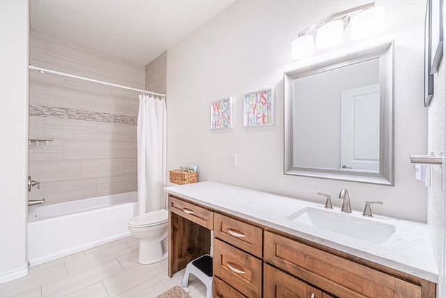 479 County Rd 306, Seminole, TX 79360 - bathroom featuring vanity, shower / bath combo, and toilet