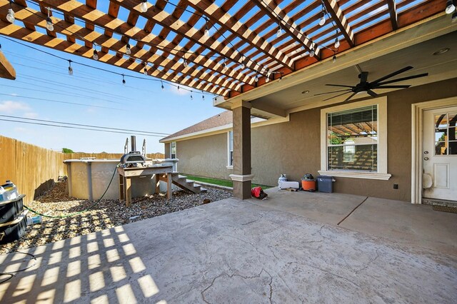 14 Da Vinci Ct, Odessa, TX 79765 - view of patio / terrace with ceiling fan and a pergola