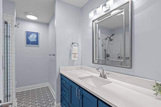 3700 Fairmont Dr, Odessa, TX 79762 - full bathroom with vanity and tiled shower