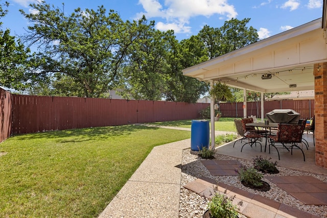 3700 Fairmont Dr, Odessa, TX 79762 - fenced backyard with a patio area