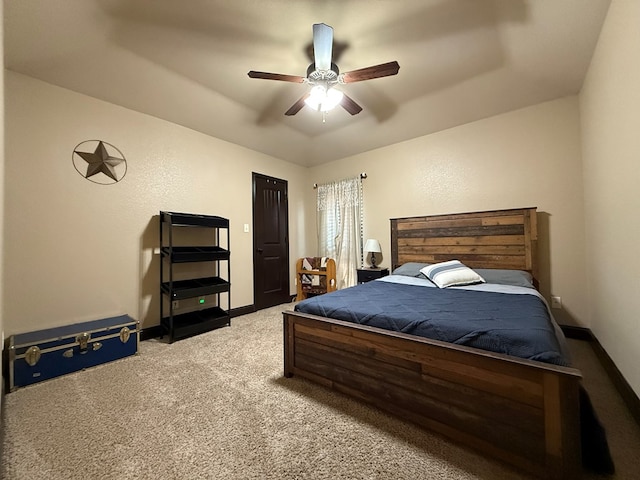 7802 Sienna Dr, Odessa, TX 79765 - carpeted bedroom featuring baseboards and a ceiling fan