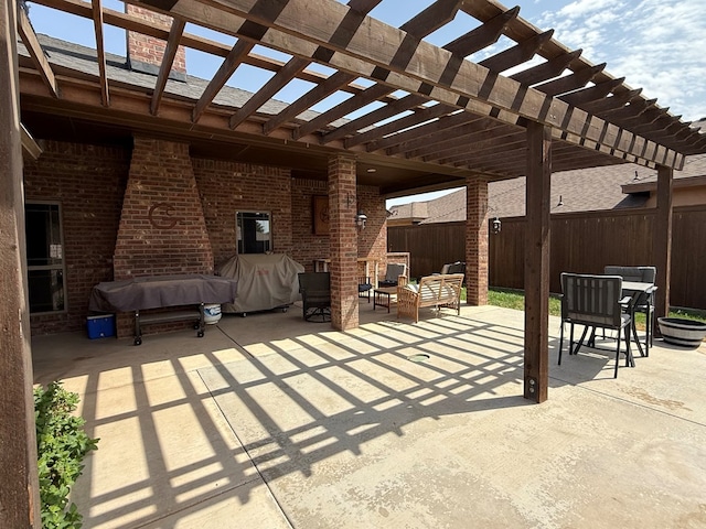 7802 Sienna Dr, Odessa, TX 79765 - view of patio / terrace featuring a pergola and an outdoor hangout area