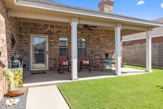 3960 Rabb St, Odessa, TX 79762 - view of patio / terrace featuring a ceiling fan