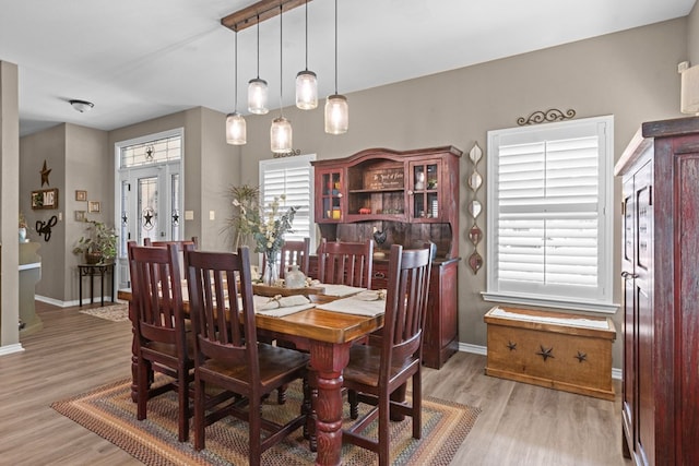 3960 Rabb St, Odessa, TX 79762 - dining area featuring light wood-style flooring and baseboards