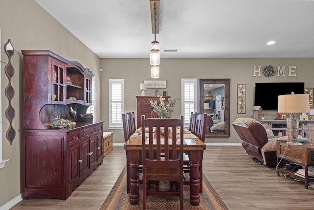 3960 Rabb St, Odessa, TX 79762 - dining room with light wood-type flooring and recessed lighting